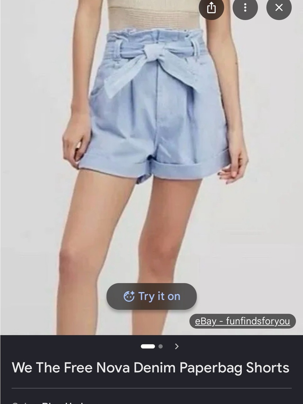 Free People We The Free Nova denim paper bag shorts. Size M.
